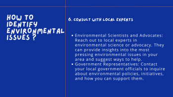 How to identify environmental issues?