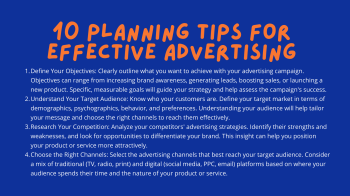 10 planning tips for effective advertising
